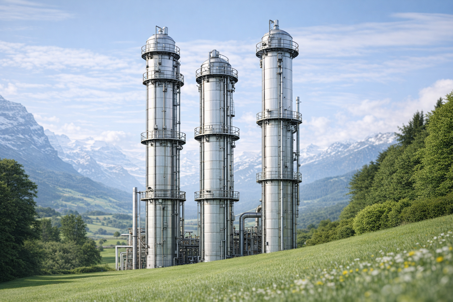 Industrial extraction column and refinery processing equipment illustrating a revamp project designed to improve separation performance, increase capacity, and overcome operational bottlenecks.